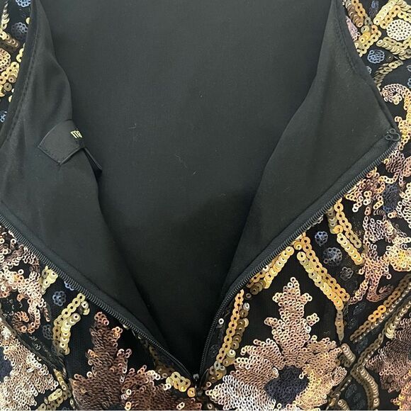 Maia Crewneck Cap Sleeve Art Deco Sequined Mini Sheath Dress, Size 2 - Picture 6 of 11